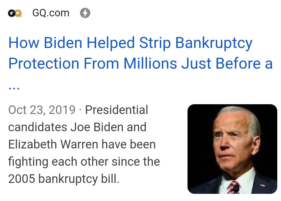 10. Joe passed legislation that made student loans unforgivable, and credit card debt permanent which hurt low-income Americans most.