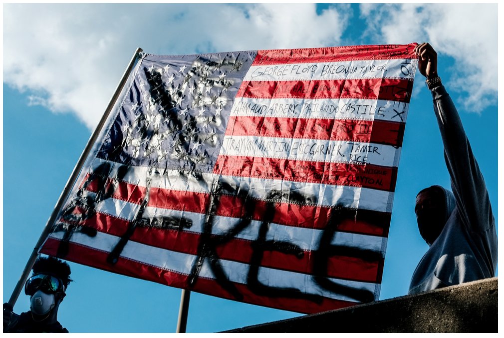 Imagine people objecting to these powerful photos on grounds that they were offensive. Would a museum not show them? And, note the independent creation of a work of art by the protesters similar to one created by Faith Ringgold above.  https://www.1843magazine.com/1843/behind-the-news/portraits-of-protest-in-america via  @TheEconomist 25/