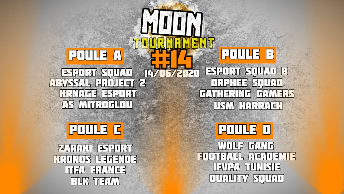 MoonTournament's tweet photo. MooN Tournament #14 🔥

Bonne chance à tous les participants 🤝
@esport_squad @AbyssalProject @Krnagesport @academy_ess @OrpheeSquad @Gatheg_Gamers @EsportZaraki @ITFA_FRANCE_XB1 @BLKTEAM97 @Wolfgang_esport @FbaAcademie @ifvpa_tunisia @duality_squad https://t.co/jFfbrXpOez