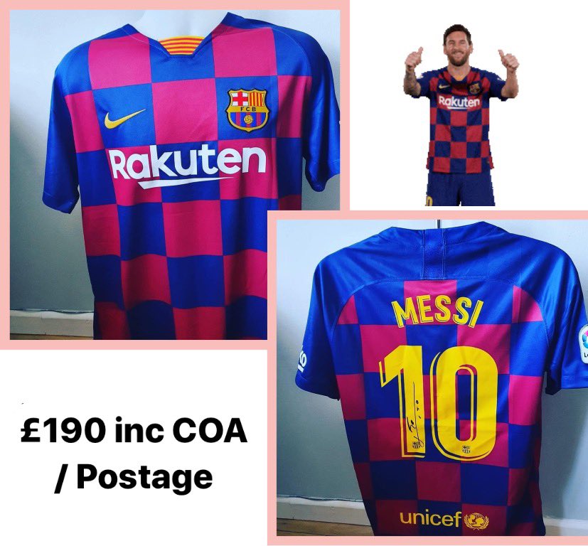 Fathers Days Coming ..... 

Don’t miss out on these signed Messi Shirts , £190 inc COA / Postage 

Please DM to order as only 3 left in stock ....