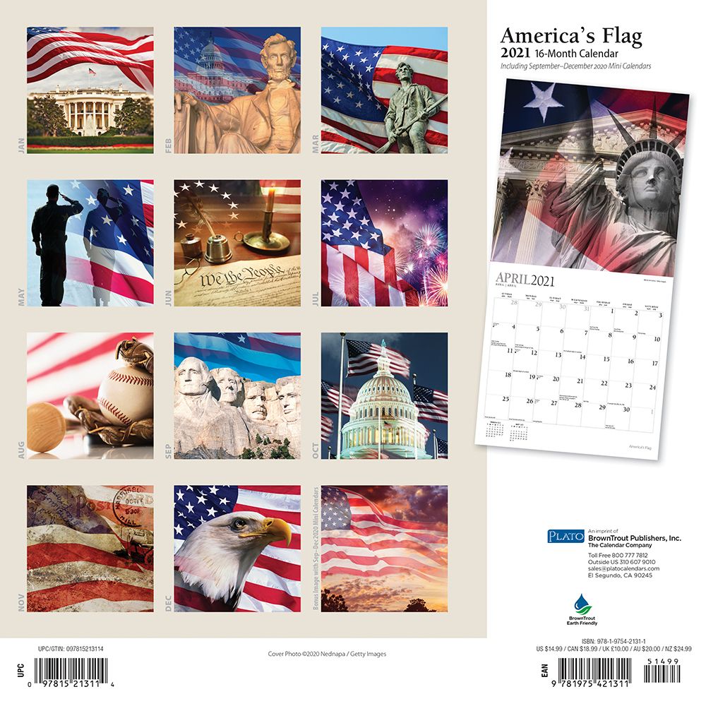 browntroutpub's tweet photo. Adopted by resolution from the Continental Congress on June 14, 1777 #FlagDay, flag has changed 26 times since it was first adopted. #AmericasFlag #calendar features the American flag waving proudly from Wall Street to Main Street, all across the USA. https://t.co/y1qK6SJLwo https://t.co/TMFI5KPlOA