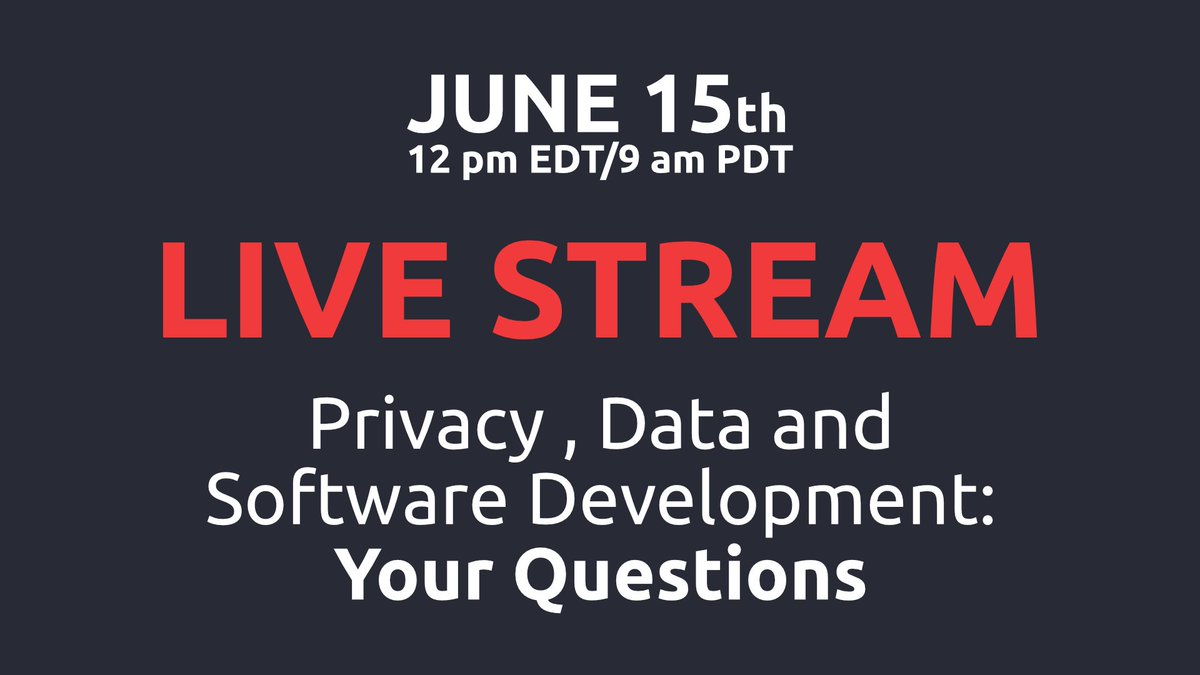 brianadventcode's tweet image. Do you have questions about #privacy? Ask them now or during the live stream with @SZimmeck: youtu.be/_Pwc_YQZpMk #swiftlang #iosdev