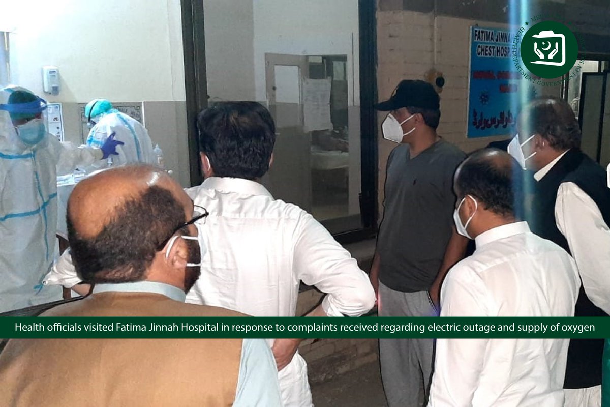 Health Department Balochistan (@healthdeptblo) on Twitter photo Health officials visited Fatima Jinnah Hospital today in response to the complaints on social media regarding power outages and supply of oxygen. They visited and verified the availability of oxygen cylinders and backup generators.
<a href="/jam_kamal/">Jam Kamal Khan</a> Health officials visited Fatima Jinnah Hospital today in response to the complaints on social media regarding power outages and supply of oxygen. They visited and verified the availability of oxygen cylinders and backup generators.
<a href="/jam_kamal/">Jam Kamal Khan</a>