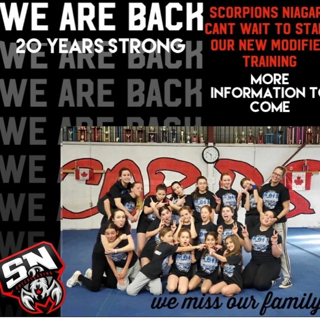 scorpsNS's tweet photo. We are excited to get back to the gym for the 20th Season. #20yearsstrong #Niagarasbest #worlds2021 #trainhardtrainsmart https://t.co/RpqtAN1Wkc