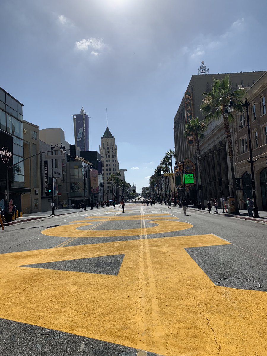 ElenaGReports's tweet photo. Murals painted along Highland/Highland in #Hollywood where the start of the #BLACLA solidarity march is getting started. @ABC7           https://t.co/euNGFpZifJ https://t.co/OBlJpDfDy2