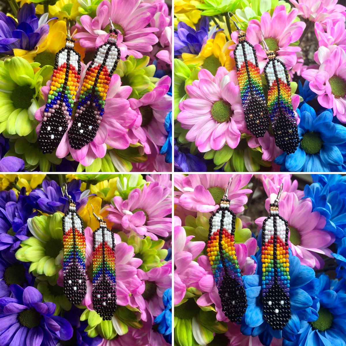 Rainbow drop continues!
Pride rainbow feathers ready to brighten your day or make a perfect gift for a friend or loved one 💛 
#beadersofinstagram #beadedjewelry #powwowalleyonline #pride #rainbow