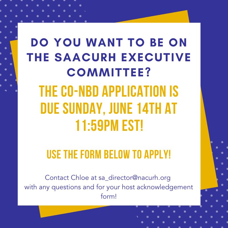 Last call for CO-NBD applications! Fill out the application by tonight, June 14th @ 11:59pm EST! Application: form.jotform.com/201449034458152