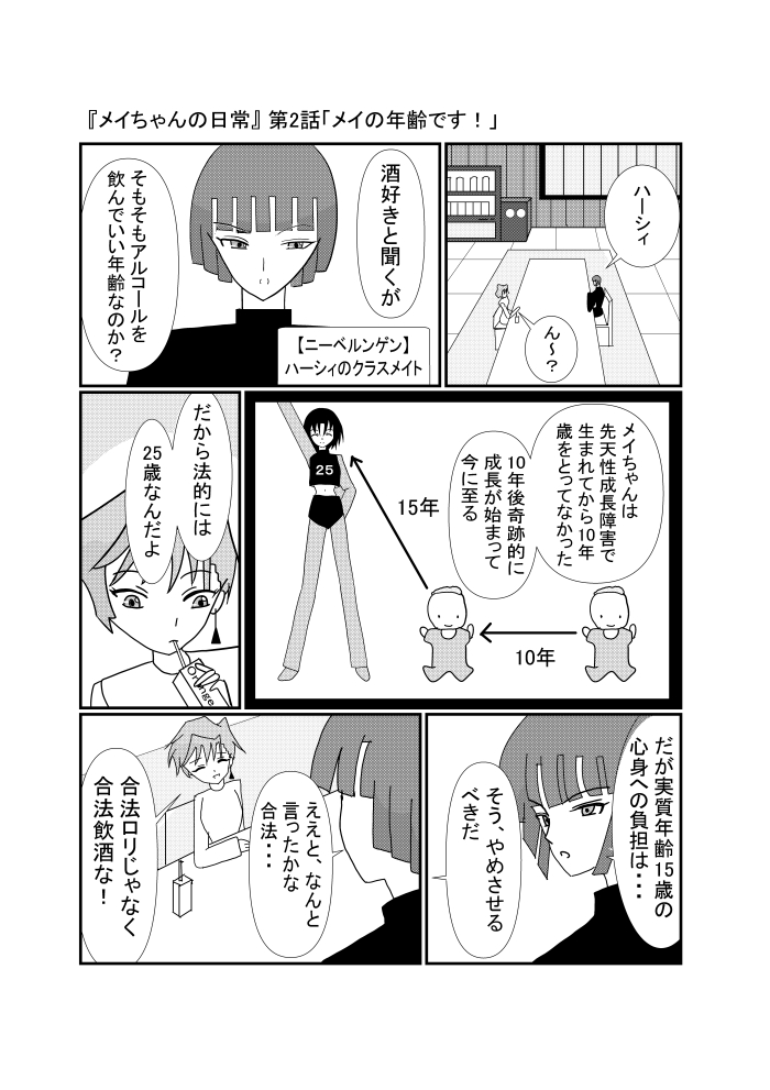 需要が全くないと思われる、くだらないオリキャラの日常マンガです。アルコール好きの女の子が主人公です。今回は4ページですが、今後は1ページ完結で投稿します。イラストはイラストで頑張ります。#漫画 #1ページ漫画 #漫画初心者 #イラスト初心者 