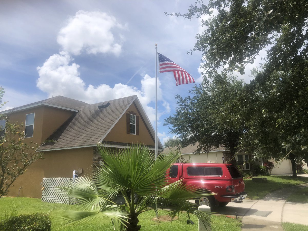 My dad installed this beautiful #USA Flag today at our home. Long may she wave and God bless this home of mine. The #UnitedStates Of #America! Land of the FREE and HOME Of The BRAVE.
