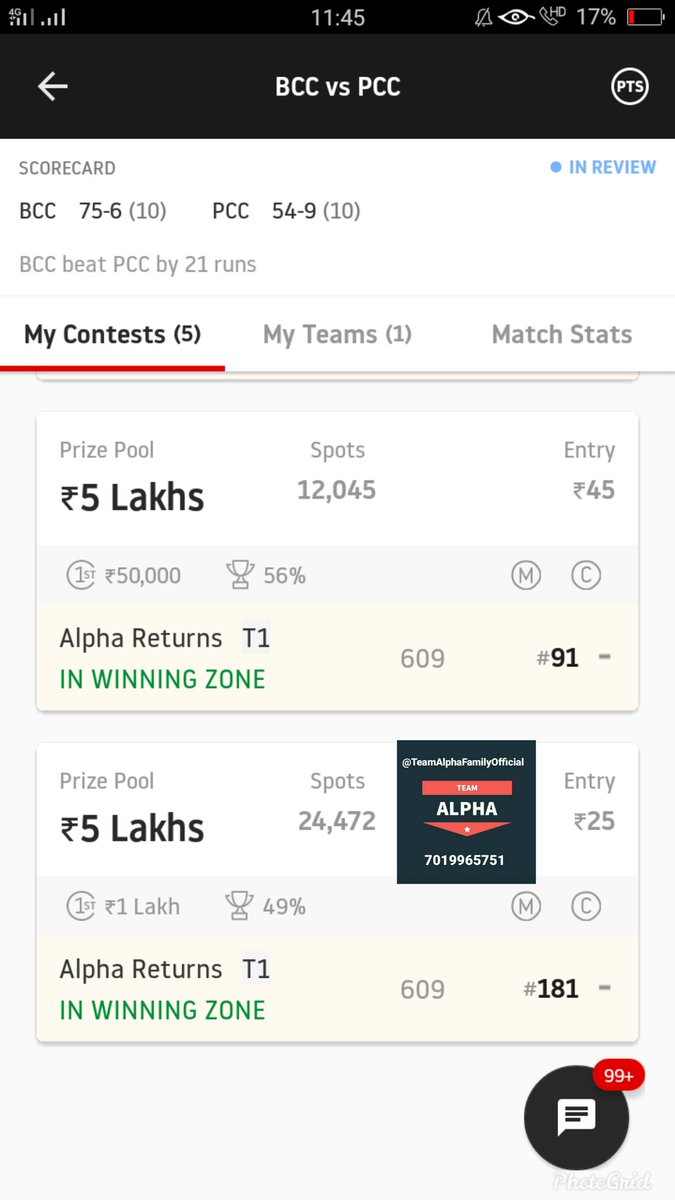 TeamAlphaFamily's tweet photo. What a day it has been again!! πππ₯ Ultra mega clean sweep!! Yet again, our small league team almost won Grand League!! β€οΈππ₯ Join our telegram channell for such teams!! ππ₯ π
https://t.co/cS43ZswYaJ
#Dream11 #Laliga #Bundesliga #BBL #CzechT10 #MyTeam11 #MyFab11 #Basketball https://t.co/ZdZgk4zbQH