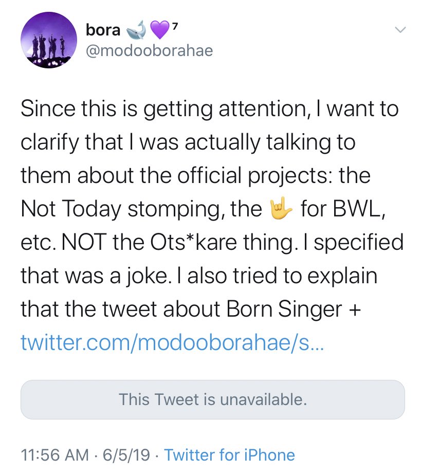 Proof that she’s a liar — her stories are inconsistent. First she claimed she DMed only about official projects, but later she claimed she actually did DM people about the Otsukare issue. She clearly won’t own up to her mistakes. She’s very irresponsible.