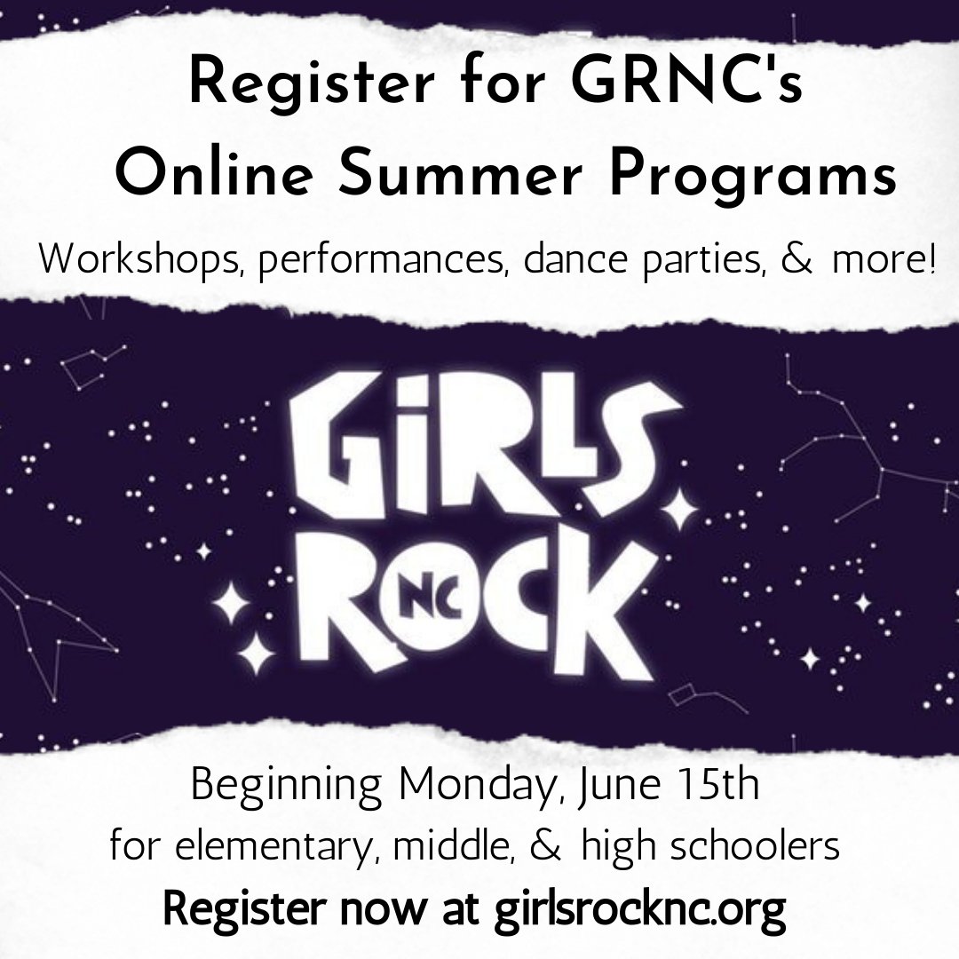 GRNC online programs begin TOMORROW! Register Today - mailchi.mp/girlsrocknc/gr…