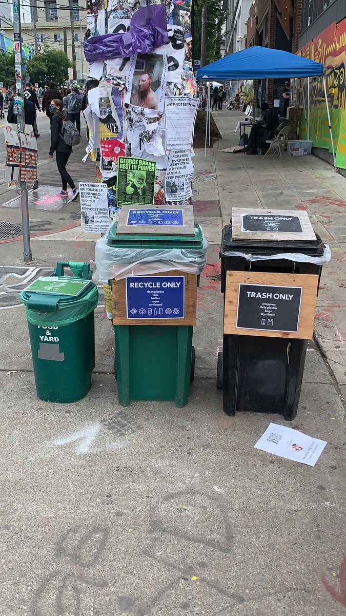 One big change since yesterday: garbage cans, composting, and recycling. Very clean here - probably more clean then rest of the city.