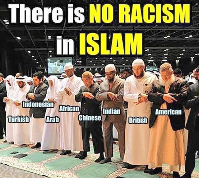 "Hai manusia, sesungguhnya Kami menciptakan kamu dari seorang laki-laki dan seorang perempuan dan menjadikan kamu berbangsa-bangsa dan bersuku-suku supaya kamu saling mengenal.” (Qs. al-Hujurat: 13)

Islam bicara rasisme bkn hanya sekedar teori, tapi praktek 5x sehari