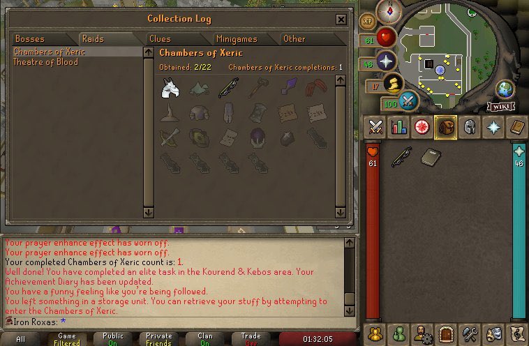 unique_accounts's tweet photo. RSN:  “Iron Roxas” - a 71 combat HCIM achieving Twisted Bow + Olmlet at 1 kc with only 1,792 points.  While I don’t usually post 1 kc pet drops or low skill level pet luck, this is worthy of an exception. https://t.co/e6nwRFAPYx
