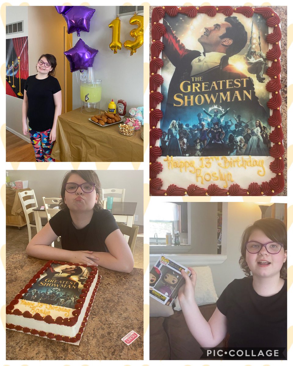 mmiller829's tweet photo. My daughter’s 13th @GreatestShowman Birthday! Officially a quaranTEEN!  And got the #funkopop Bearded Lady, her favorite character! @kealasettle #thegreatestshowman https://t.co/0GONtTAsWh
