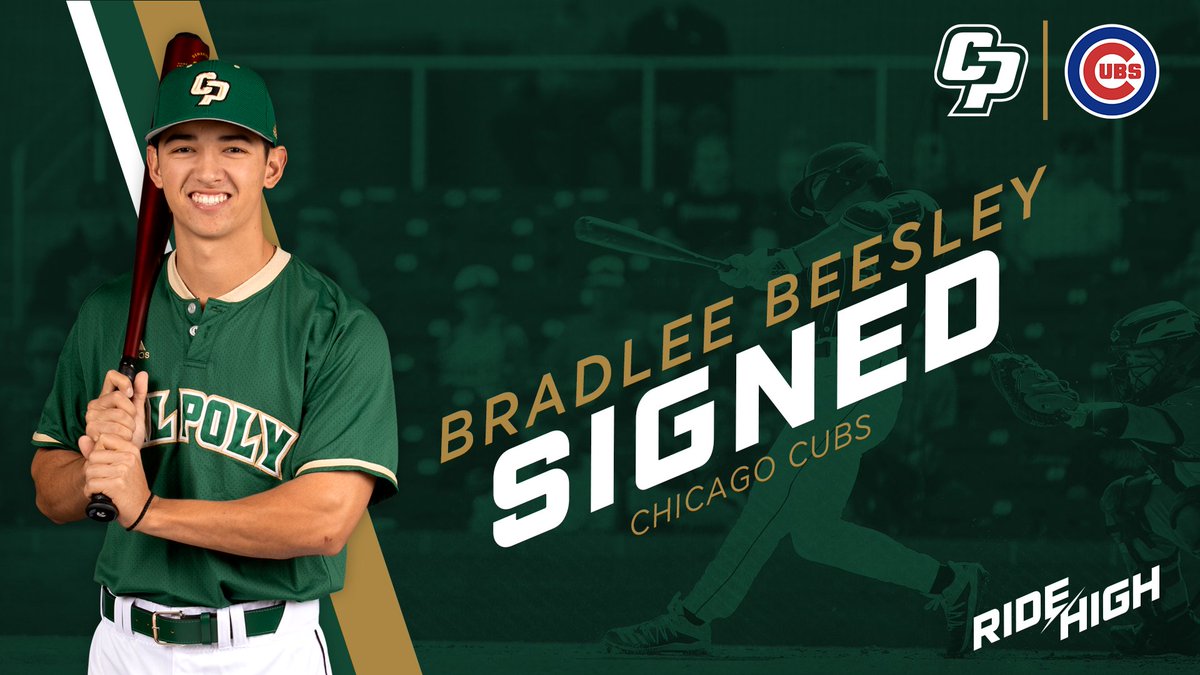 CalPolyBSB's tweet photo. Congratulations to Bradlee Beesley for signing a free agent contract with the @Cubs! #RideHigh https://t.co/IAFgq6RMMT