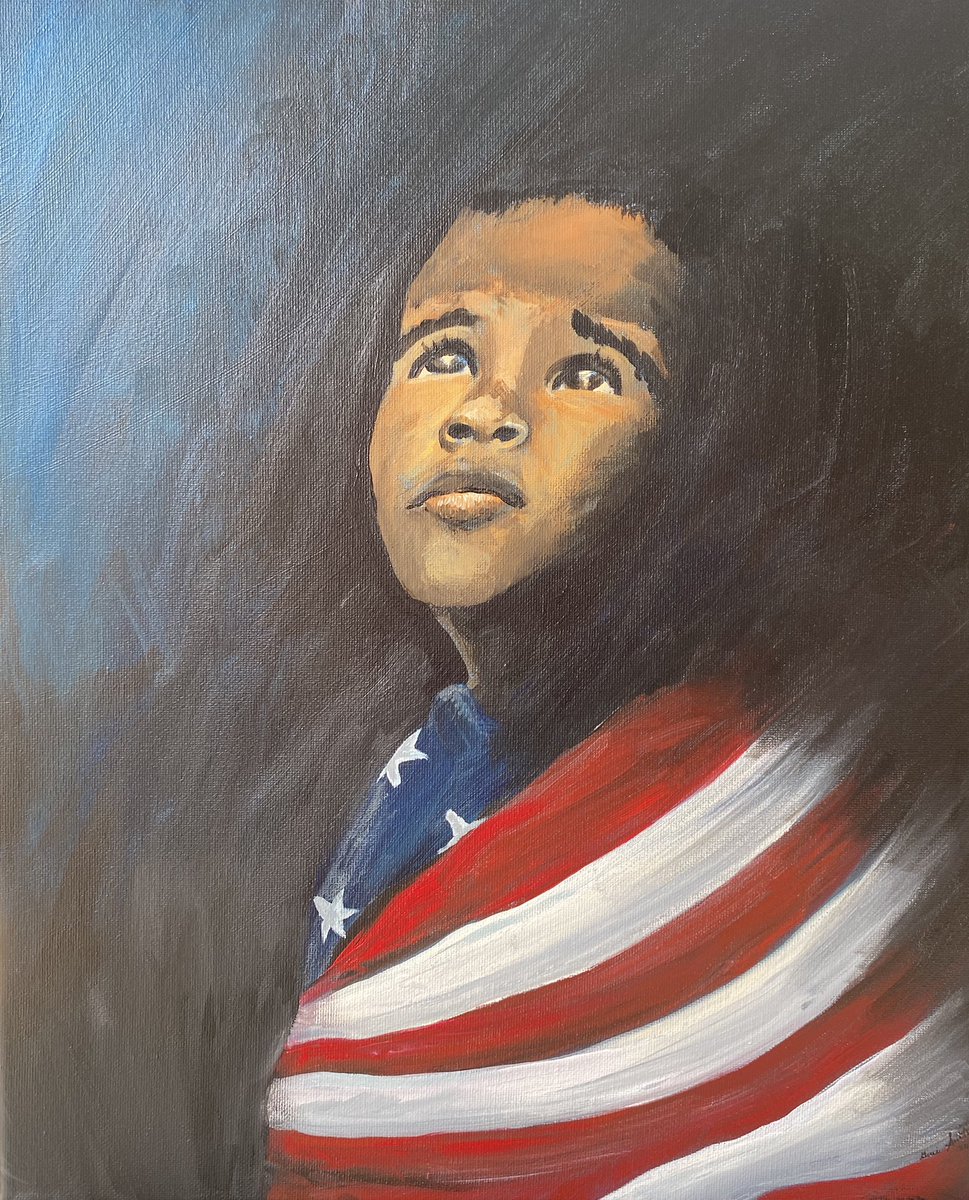 “Hope” is part a series of works I call Threads. This series is about my reflections on the multifaceted fabric of our country. Recent events have laid bare pain and suffering of many, and opened wide eyes of many others to racism within antiquated, corrupt systems.