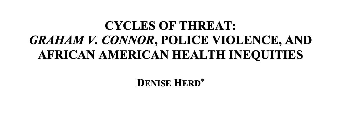 180/ "Invasive police behavior has collateral effects on communities, effects that increase social fragmentation, civic disengagement, and economic problems that also harm health. ... Structural racism and discrimination are at the root of the ... increase in police violence."