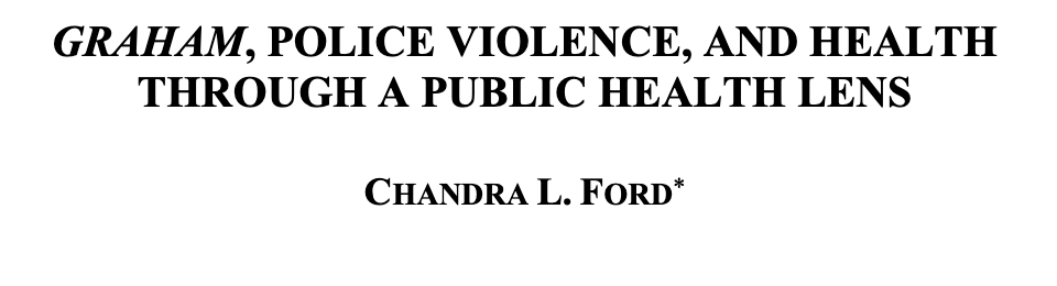 181/ "The adverse effects of police violence on the physical and mental health of black people and the clear racial lines along which police violence occurs place it at odds with the overarching goal of public health." ( @DrChandraFord)
