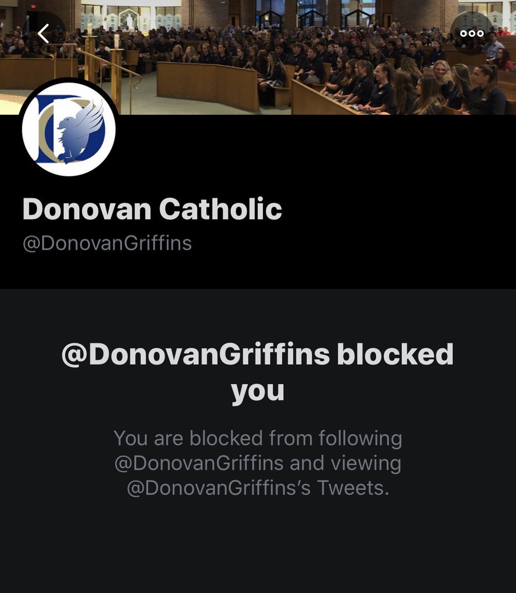 Rather than confront racism, Donovan Catholic and faculty continue to block alumni who are speaking out and engaging in anti-racist work.  @DonovanGriffins