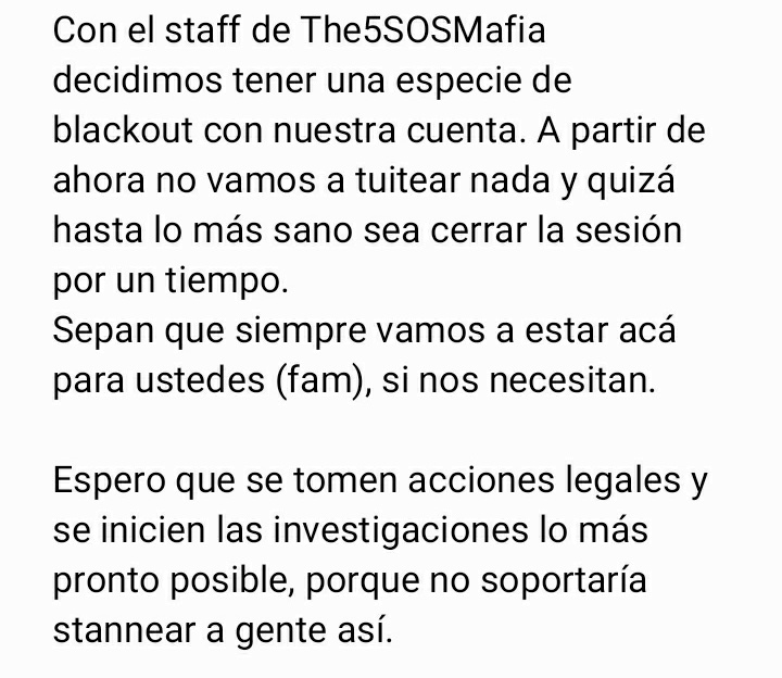 The5SOSMafia's tweet photo. A partir de ahora, y con todo el dolor del mundo, vamos a irnos de Twitter. Ojalá sea solo por un tiempo.

Gracias por todo, fam. https://t.co/DQeCWt0Qxv