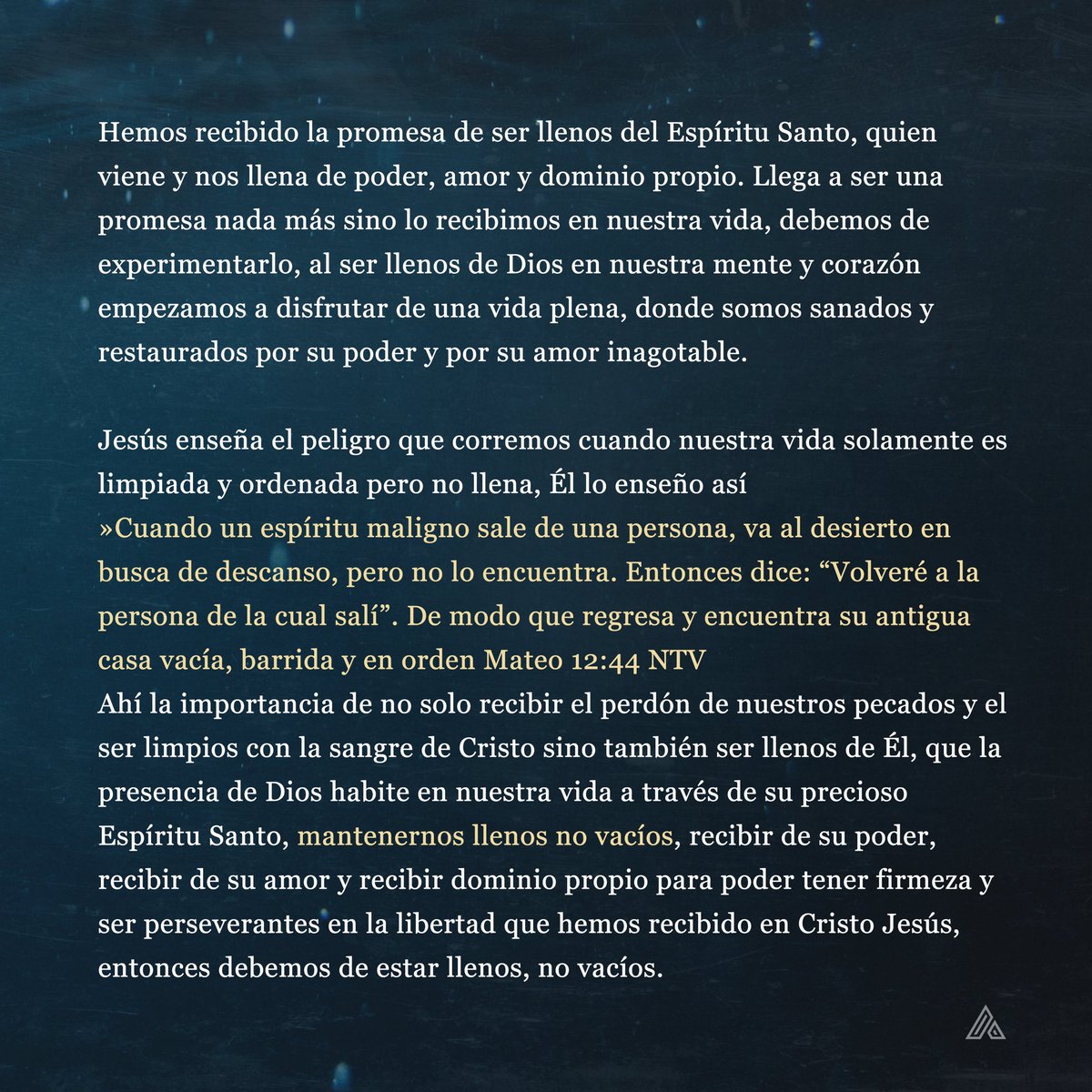 MarcoBarrientos's tweet photo. “Pues Dios no nos ha dado un espíritu de temor y timidez sino de poder, amor y autodisciplina.” - 2 Timoteo 1:7 
#BibleStudy #Bible #Devocional #Aliento #AlientoMG https://t.co/3KdGSMpGnX