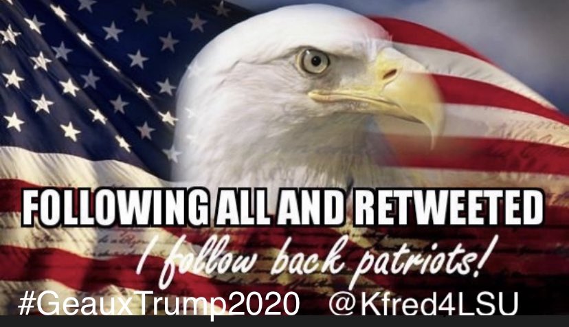 Kfred4LSU's tweet photo. @Brixea @NancyGrannym319 @MarkCra28080714 @JulieReichwein1 @CorkyJohnson3 @lisaangelmom @GiacomoTerri @peterhrsteyn @QmagaMike @jamesmgoss @loveuheaps @acecordrell @SpartacusI @RodHillis1 @inthecopa @markkirin_ @amicah1 @kricklys @RN_JB7 @arv176 @stlpcs @rnaia EMMY we’ve bend friend for a while! Thanks again for Everything!
IFB All Patriots! https://t.co/SV5KxICzYe