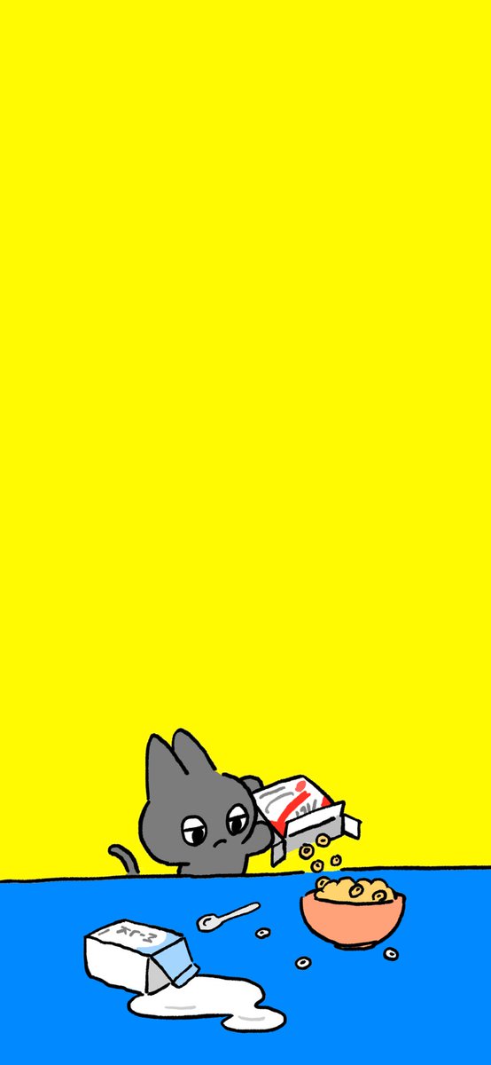 no humans milk cat yellow background milk carton bowl simple background  illustration images