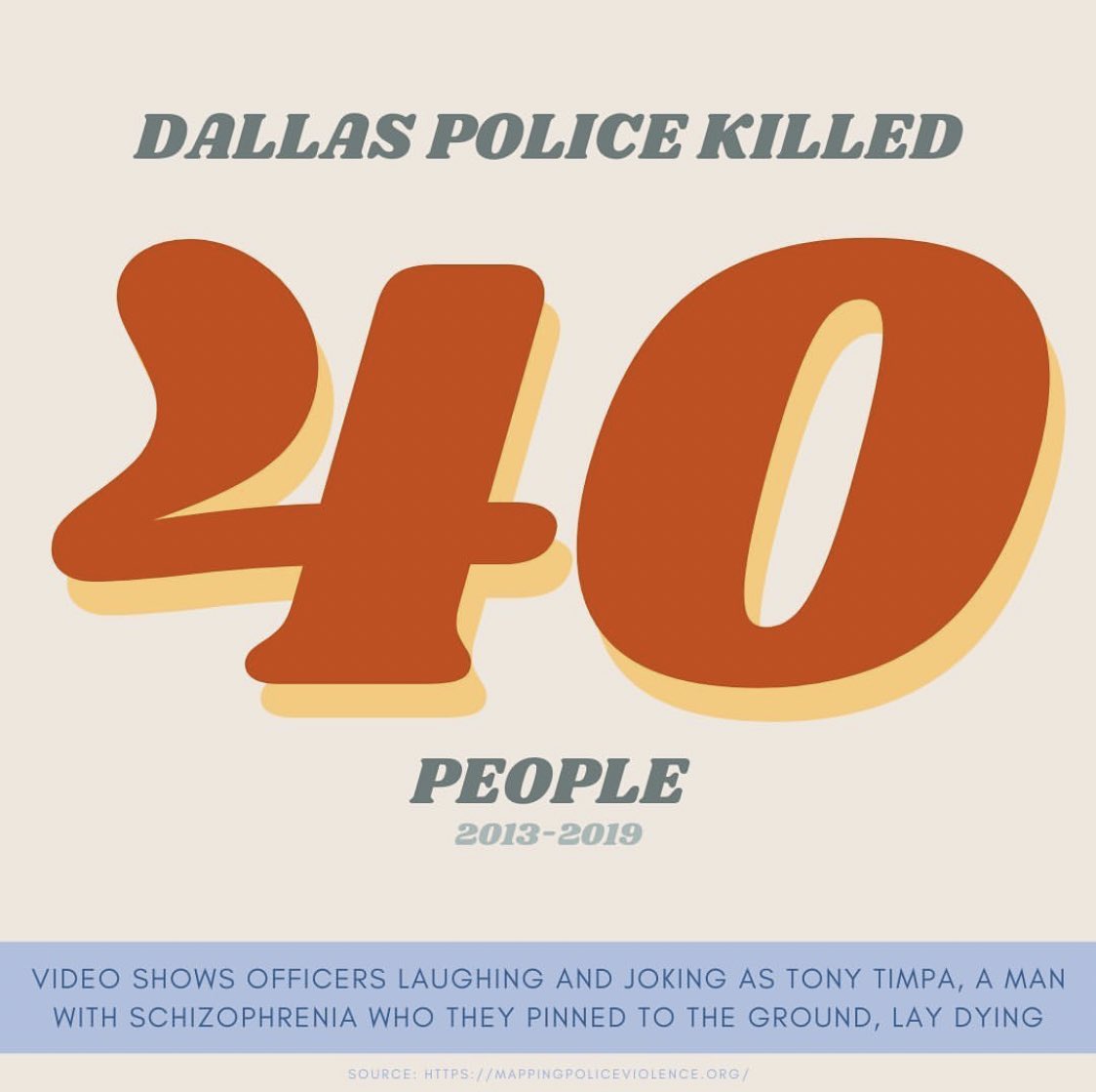 also here's how many people Dallas PD and Houston PD killed between 2013-2019. However, because of records on houston pd's website, we know that between 2005-2019 HPD killed 138 people.