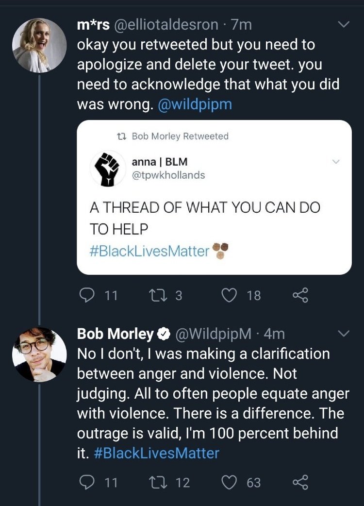 and ofc, the vague tweets about BLM and the protests, making it about himself and not even using the hashtag.. and when he was called out for his ignorance, he got defensive, spoke over black voices, didn't apologize & decided to "stay in his lane" (a tweet which is now deleted)