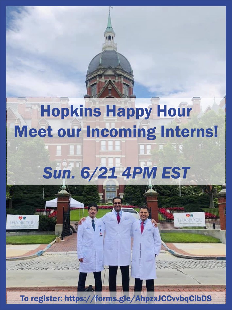 Thank you for joining us in today's session! Don't miss out on next week's #HopkinsHappyHour with @AKarimAhmed4, @Wataneuro_MD, and myself.

Link to Sign Up: forms.gle/AhpzxJCCvvbqCi… 
@HopkinsNsurg #neurosurgery #residency