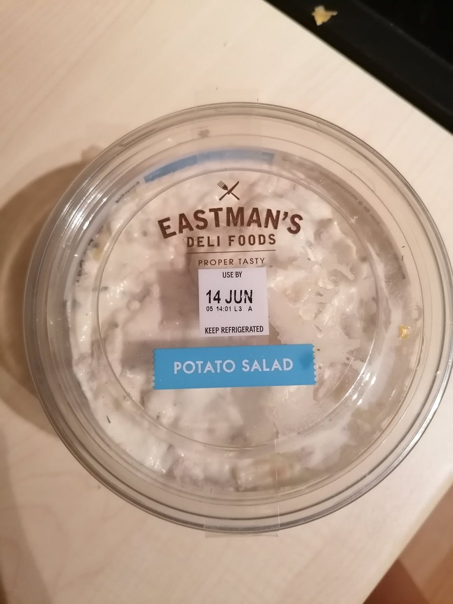 maddyroff's tweet photo. @Tesco Such a shame at yesterday's BBQ to open this in date potato salad to find it all mouldy 🤢 https://t.co/tb93oYAPnP