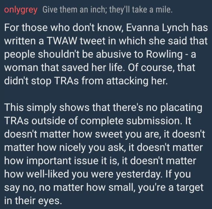 TheLeadPiping's tweet photo. #IstandwithJKR #womenexclusionaryradicalmysognists #werms   So much for be kind. https://t.co/yUb7ZEzY4e