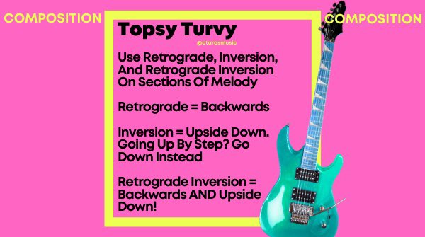 Can you do a #handstand?

I definitely can’t! But I am a pro at flipping my #music backwards and upside down as a fun #composition technique! 👍

Have you ever tried this tip? Feel free to RT if you liked this 😀 #ctarasmusictips