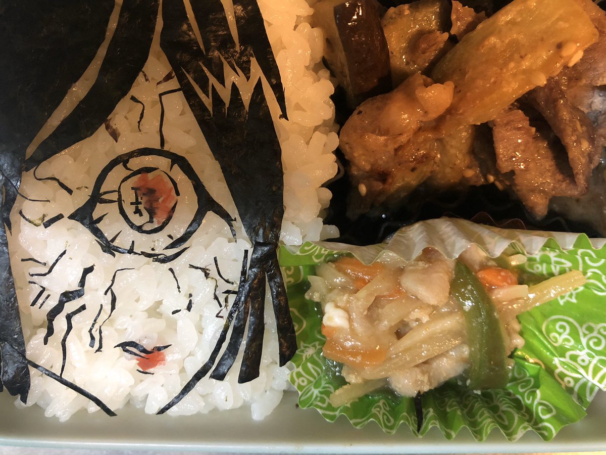 Kanna Op Twitter おはようございますっ O あ 今日のお弁当怖い Www ですよねぇ どれみちゃんの一番くじと出会えない悲しさから 鳴女さんですw また目の中が 海苔アート 鬼滅の刃 鳴女 キャラ弁