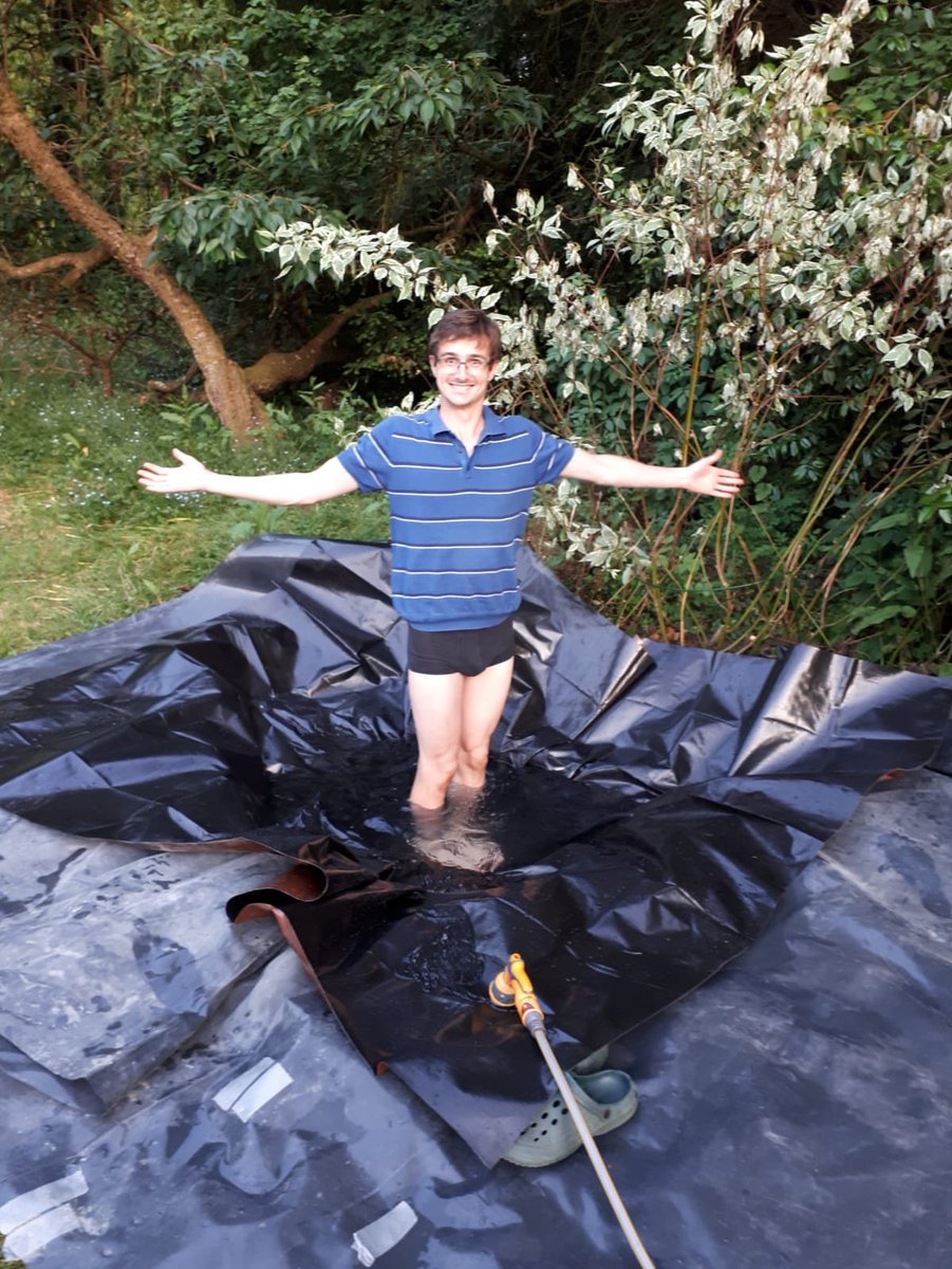 MStantonUK's tweet photo. Days 13 and 14 of #30DaysWild - line and fill new wildlife pond. Tomorrow I’ll be installing a water butt I got on freecycle ⁦@BBOWT⁩ https://t.co/6yed5XPPvS