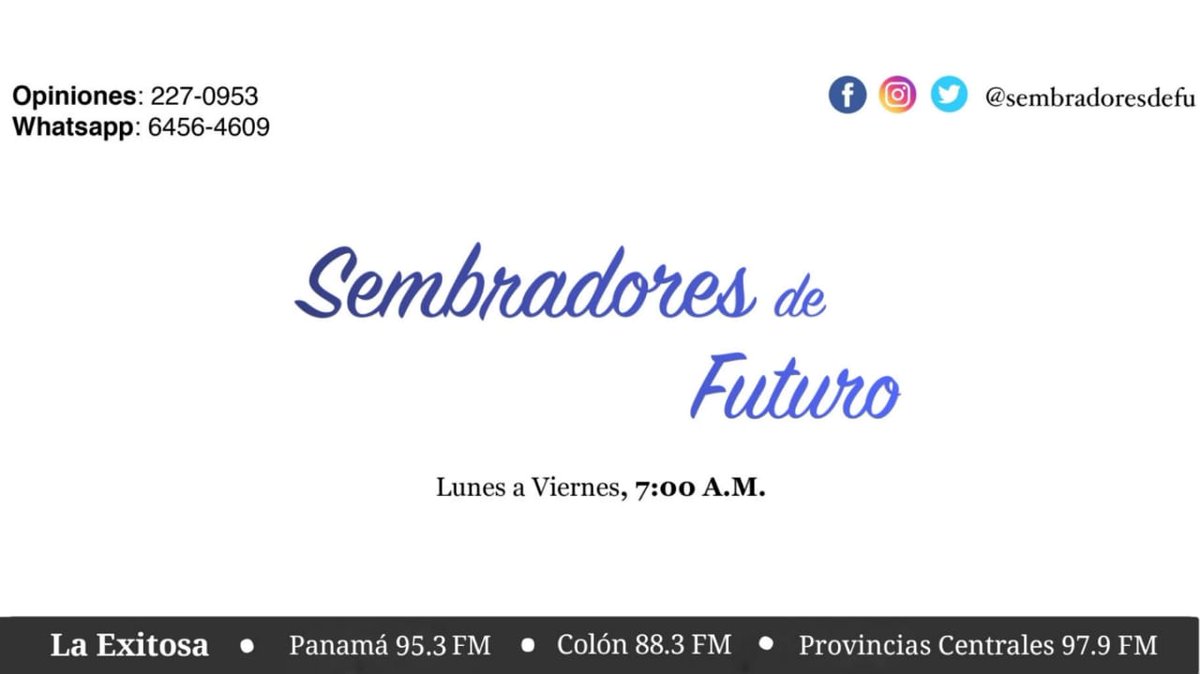 <a href="/Sembradoresdefu/">Sembradores de Futuro Radial</a> <a href="/Mrenatopereira/">Renato Pereira</a> <a href="/djalexpty/">Dj ALEX</a> <a href="/kathyphillips30/">kathy phillips</a> <a href="/OrmanInnis/">Orman Innis</a> <a href="/Garistobetzaida/">Betzaida Garisto S. 🇵🇦🇮🇹</a> <a href="/gloriamelania/">Gloria Melania Rodríguez Molina</a> <a href="/goaf2085/">Giovany Agrazal</a> <a href="/Rolysterling/">Rolando Sterling 🇵🇦</a> HOY/DÍA DEL LOCUTOR resaltamos la labor de los que estamos detrás de la Radio que impacta al 98% de los panameños, los que orientamos y Sembramos Futuro estimulando lo mejor de cada uno de ustedes, informamos y reflexionamos sobre noticias.Gracias x sintonizarnos Dios los bendiga