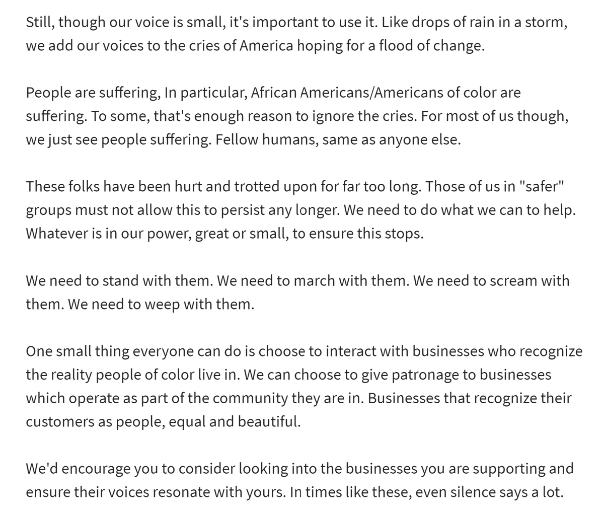 dev_vine's tweet photo. Recently sent out an email in support of #BlackLivesMatter https://t.co/l1gpqtM15l