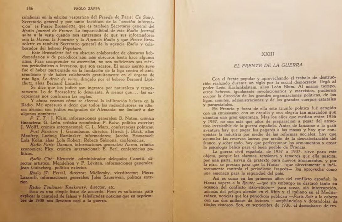 98. -Infiltración hebrea en todas las radios de Francia es espantosa ...la pregunta es ¿ que querían transmitir o a quien querían lavar el cerebro o engañar cuando salían al aire cada día ? Luego en el frente popular llegó León Karfunkelstein alias León Blum otro judío marxista.