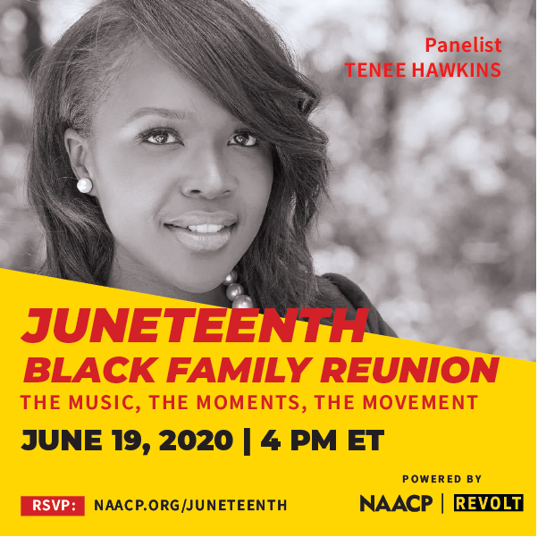 teneemichelle's tweet photo. Join me at the Juneteenth Black Family Reunion powered by @naacp &amp; @revolttv. Please RSVP @ https://t.co/awsDAvjKjE #NAACP #Juneteenth https://t.co/HUzf5DK77H