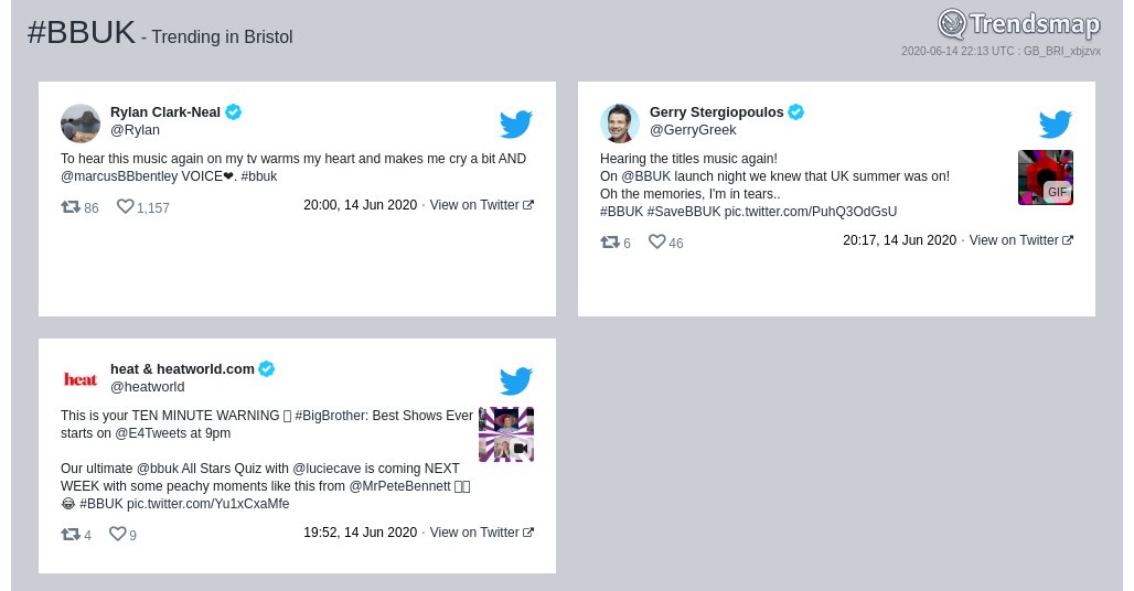 TrendsBristol's tweet photo. #bbuk is now trending in #Bristol

https://t.co/QfKyHGF2nA https://t.co/OBRTUoatjX