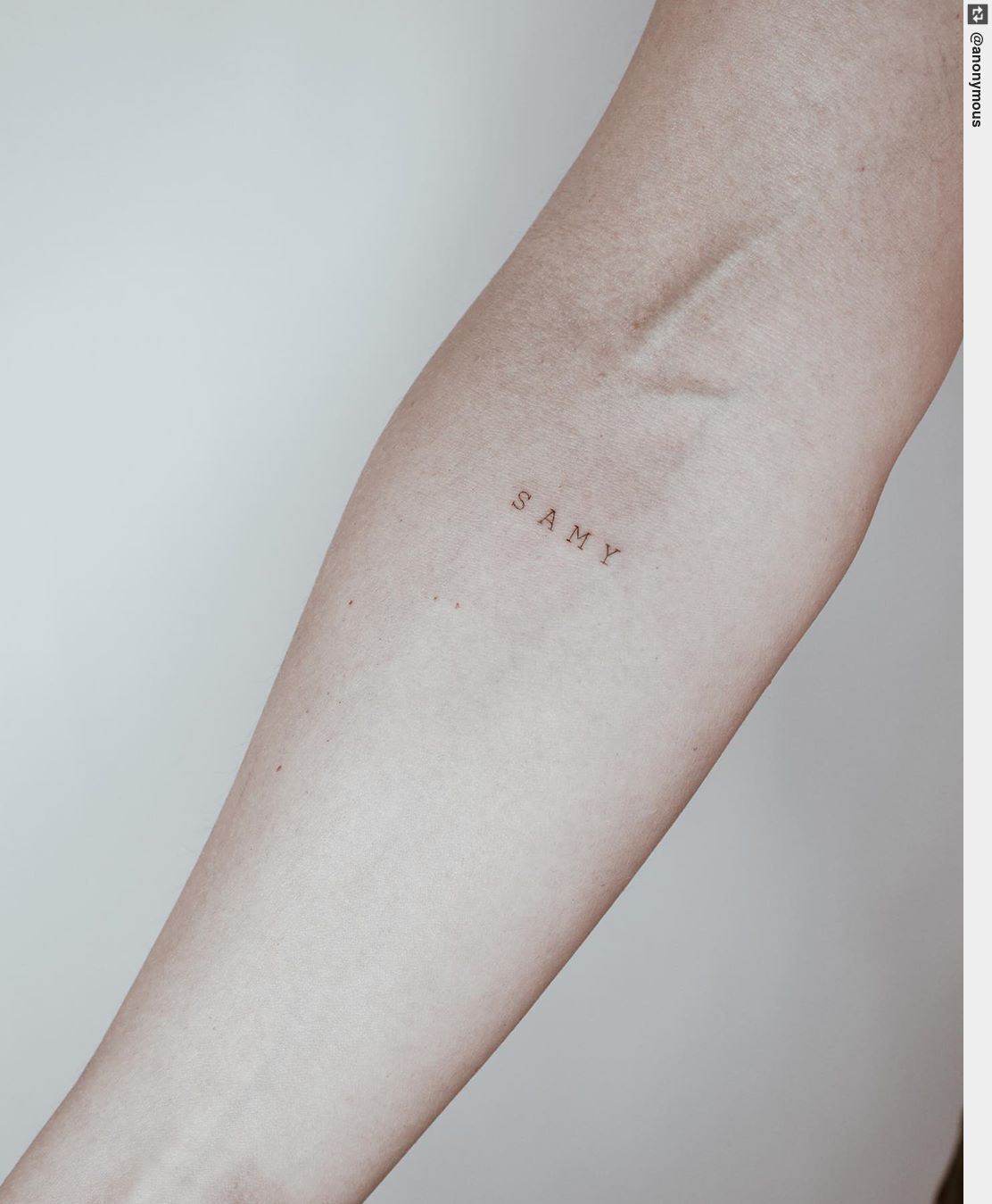 Tattoo Ness on X: "Fine line S A M Y. Would you get a name tattooed? If so, whose name would it be? #tattooartist #tattoo #inked #ink #tattooart # tattoos https://t.co/3VEBdX1Gol" / X
