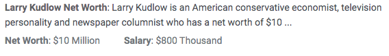 “I mean, we’re paying people not to work,” Mr. Kudlow said on CNN. “It’s better than their salaries would get."  -guy talking about less than $30k/yr. Sounds like a problem with the salaries not the benefits...
