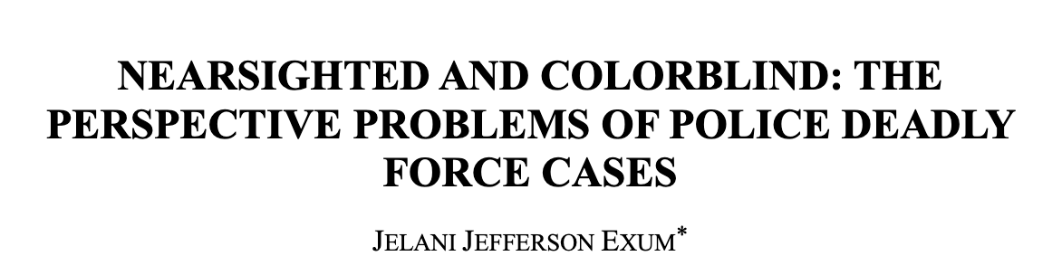 173/ "Grand jurors [must] contemplate the relevance of race in ... the officer’s decision to kill... Correcting a colorblind vision also will help grand jurors to understand what is often cast as the evasive and uncooperative actions of the black victim of police violence."