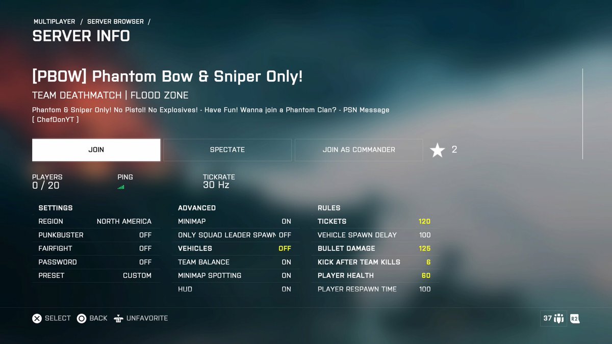 ChefDonaldG's tweet photo. Made @Battlefield 4! Server today for Phantom Bow and Snipers! I hit 21k Kills too with the #PhantomBow this weekend! #Battlefield4 come join us on @PlayStation 4! PSN: ChefDonYT https://t.co/JLLgM0kLB3