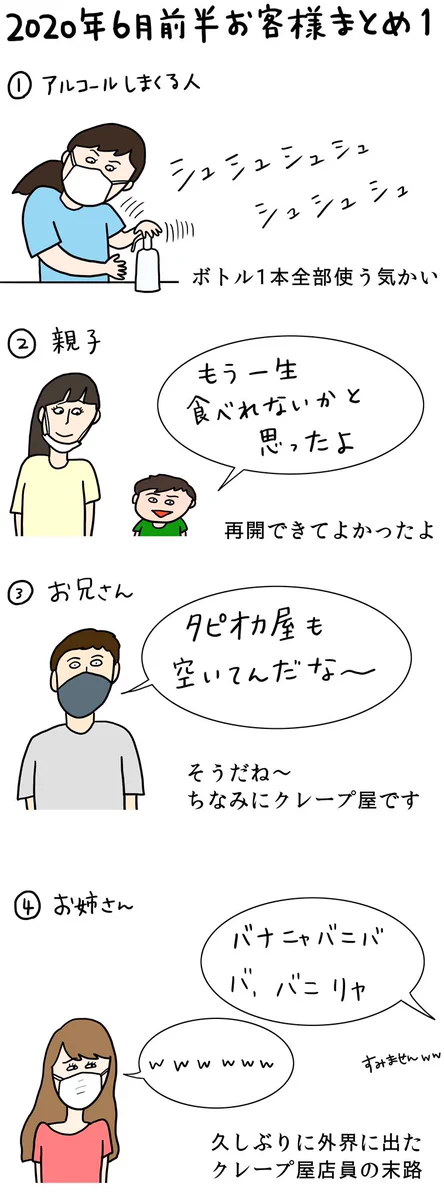 どうでもいい話？とあるクレープ屋さんにきたお客さんたちのお話www
