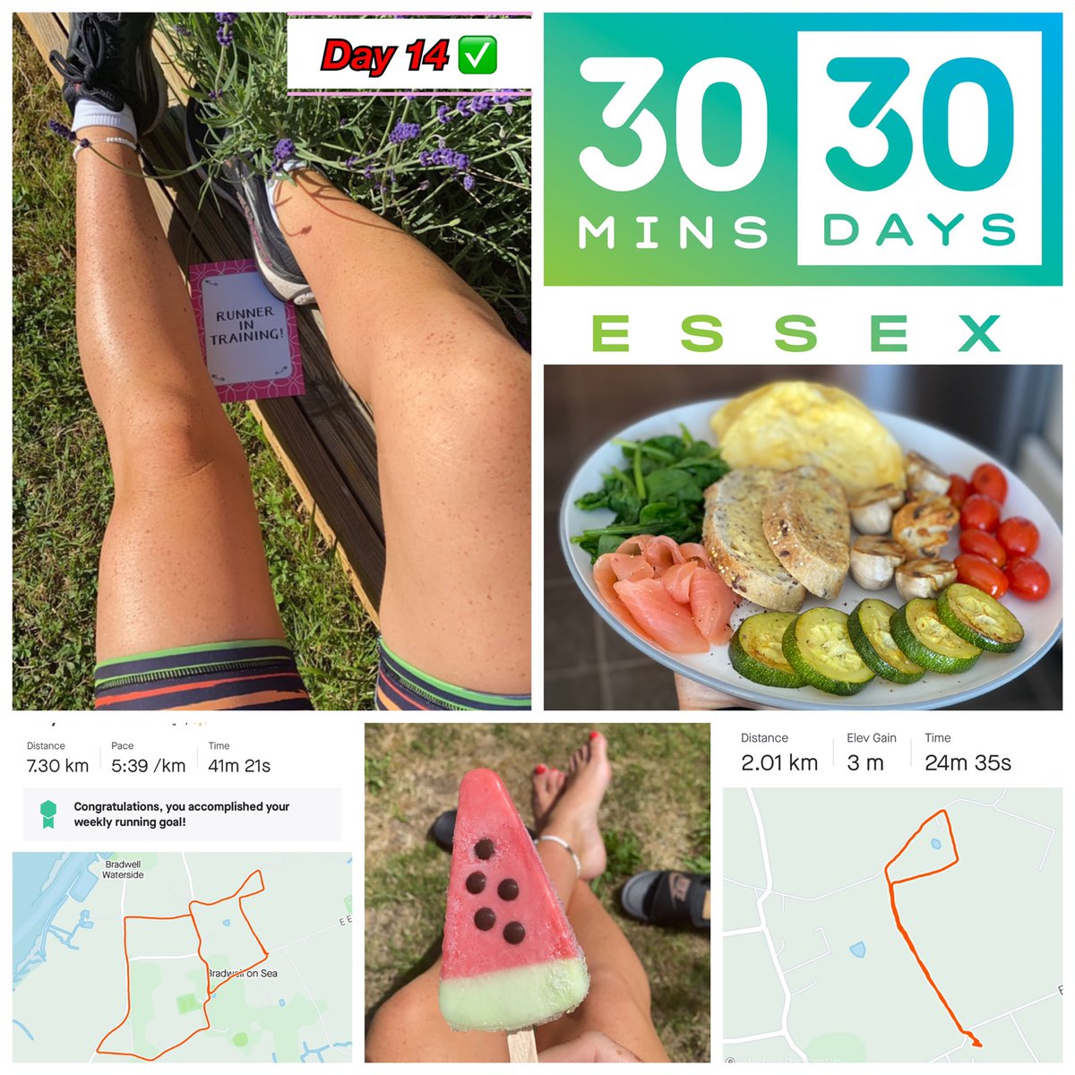 Day 14 ✅ of the <a href="/3030Essex/">3030Essex</a> challenge complete! Early morning run and an early evening walk in the sunshine ☀️☀️☀️ Keeping active and eating the rainbow 🌈  <a href="/ActiveEssex/">ActiveEssex</a>