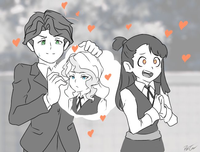 ReiCav97's tweet photo. We're all Andrew... At least once. [ Original by an Alastor's comic I read days ago. ] 
#LWA_jp #LittleWitchAcademia #andrew_hanbridge #akko_kagari #diakko #diana_cavendish #frank_lwa https://t.co/MjXp6nbsgJ