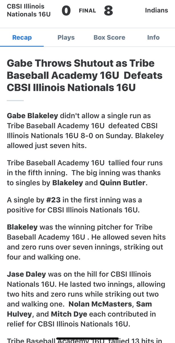 CoachWelch19's tweet photo. Great start to the summer for Tribe Baseball Academy 16U https://t.co/Y3CJCayNGM